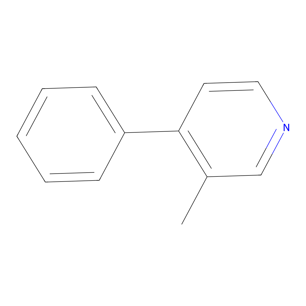 3-Methyl-4-phenylpyridine molecular structure, CAS 2052-92-8