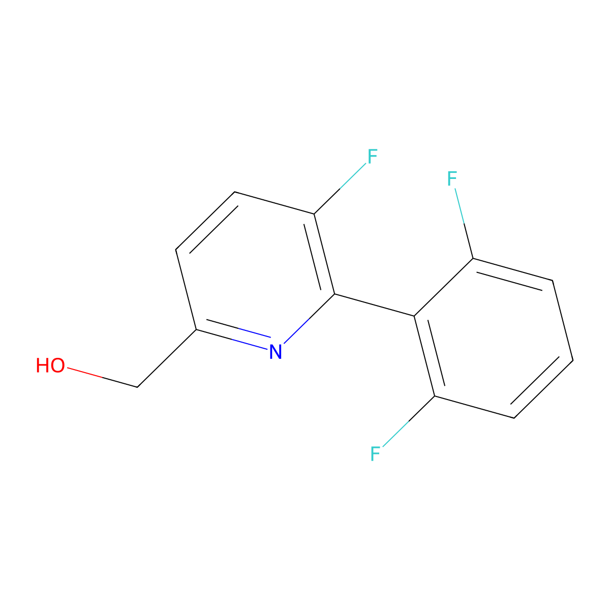 (6-(2,6-Difluorophenyl)-5-fluoropyridin-2-yl)methanol molecular structure, CAS 2052165-89-4