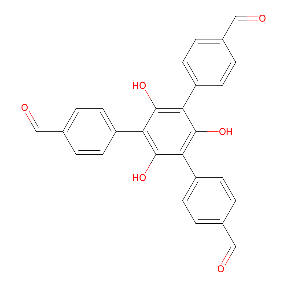 5'-(4-Formylphenyl)-2',4',6'-trihydroxy-[1,1':3',1''-terphenyl]-4,4''-dicarbaldehyde molecular structure, CAS 2052184-35-5