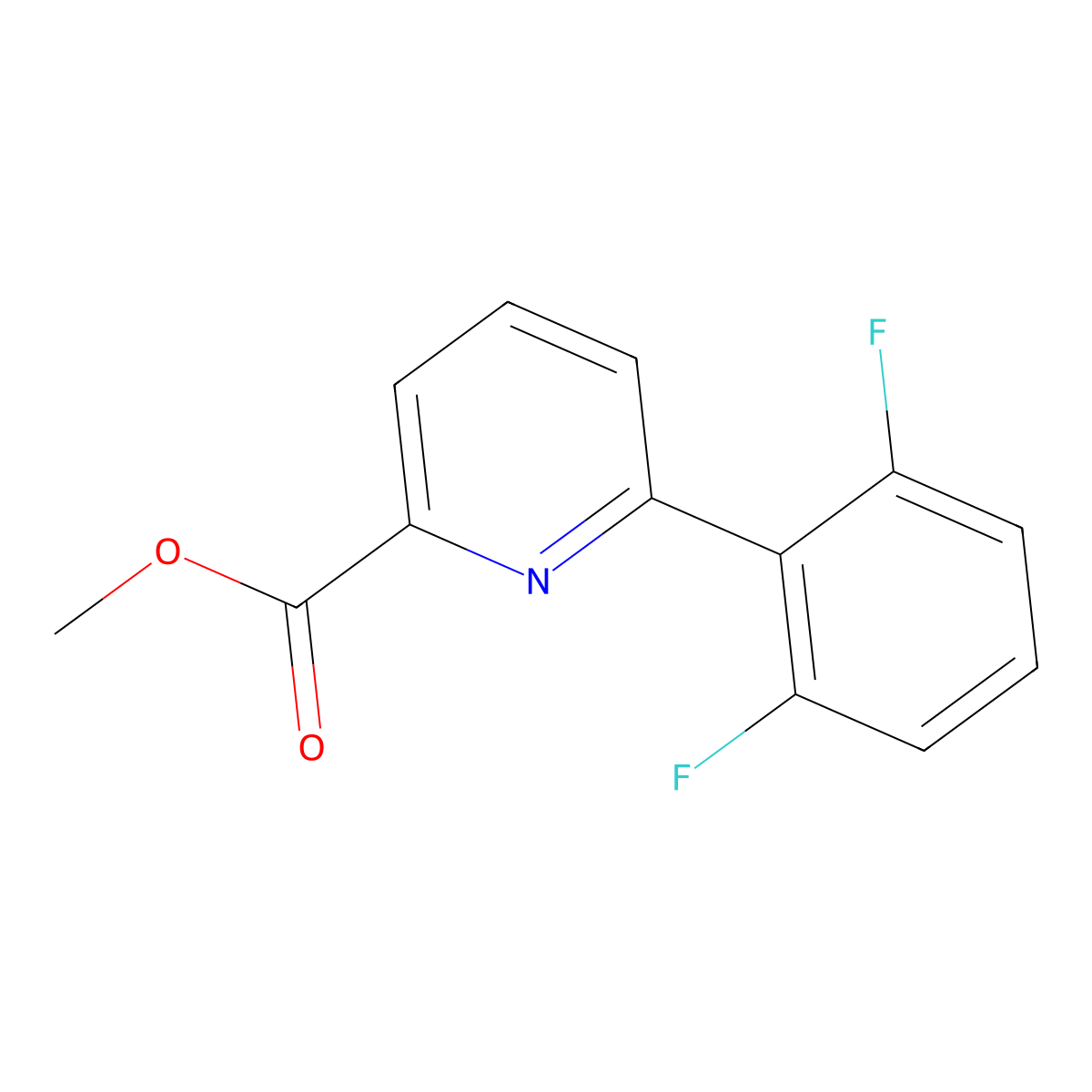 Methyl 6-(2,6-difluorophenyl)picolinate molecular structure, CAS 2052193-76-5