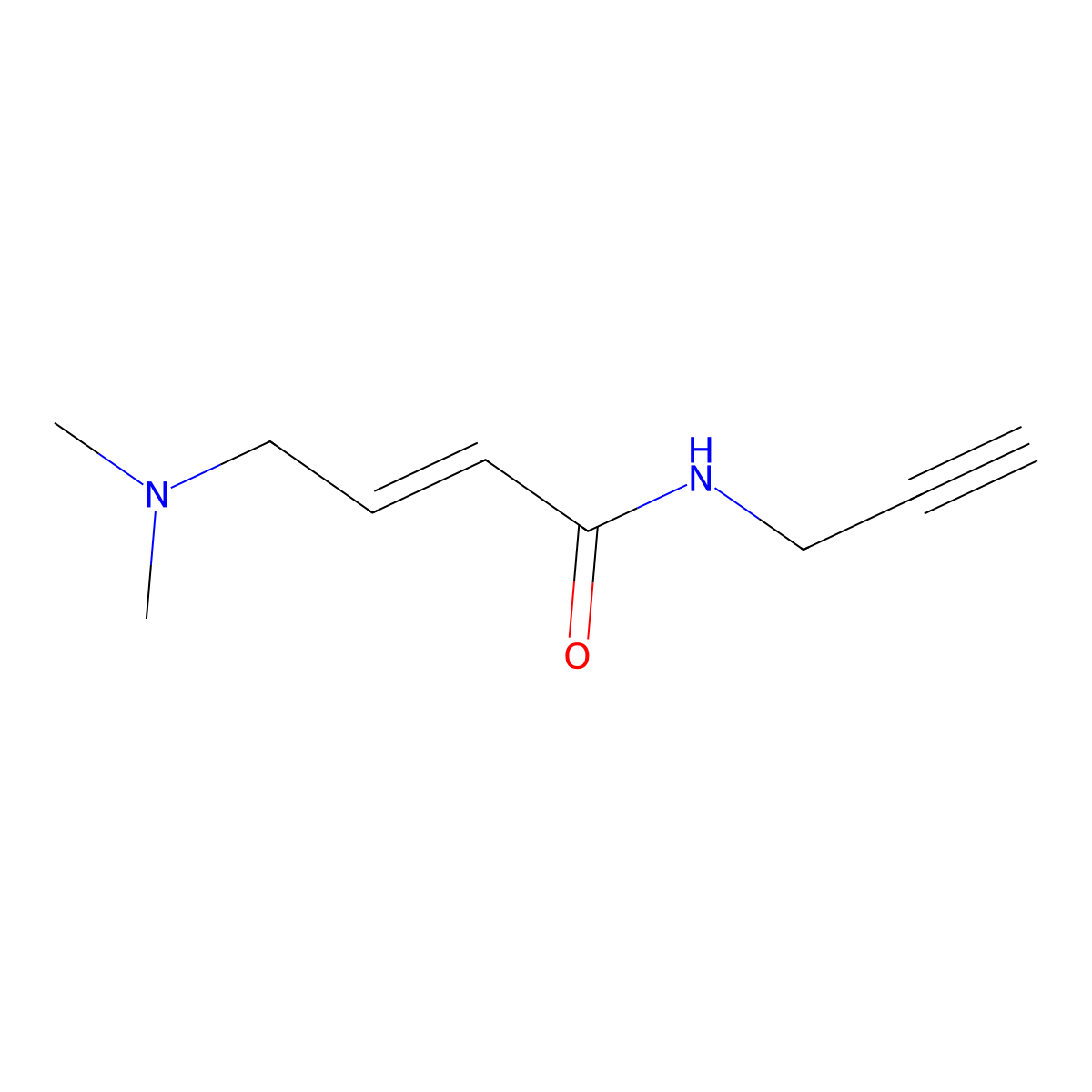 (2E)-4-(dimethylamino)-N-(prop-2-yn-1-yl)but-2-enamide molecular structure, CAS 2052241-40-2