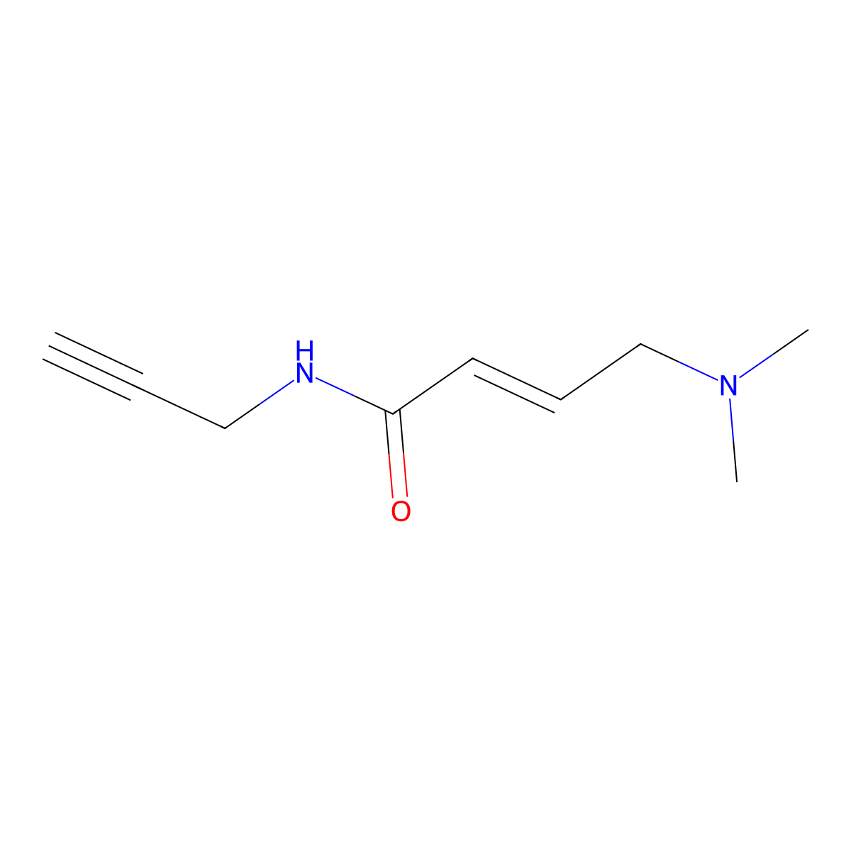 (2E)-4-(dimethylamino)-N-(prop-2-yn-1-yl)but-2-enamide molecular structure, CAS 2052241-40-2