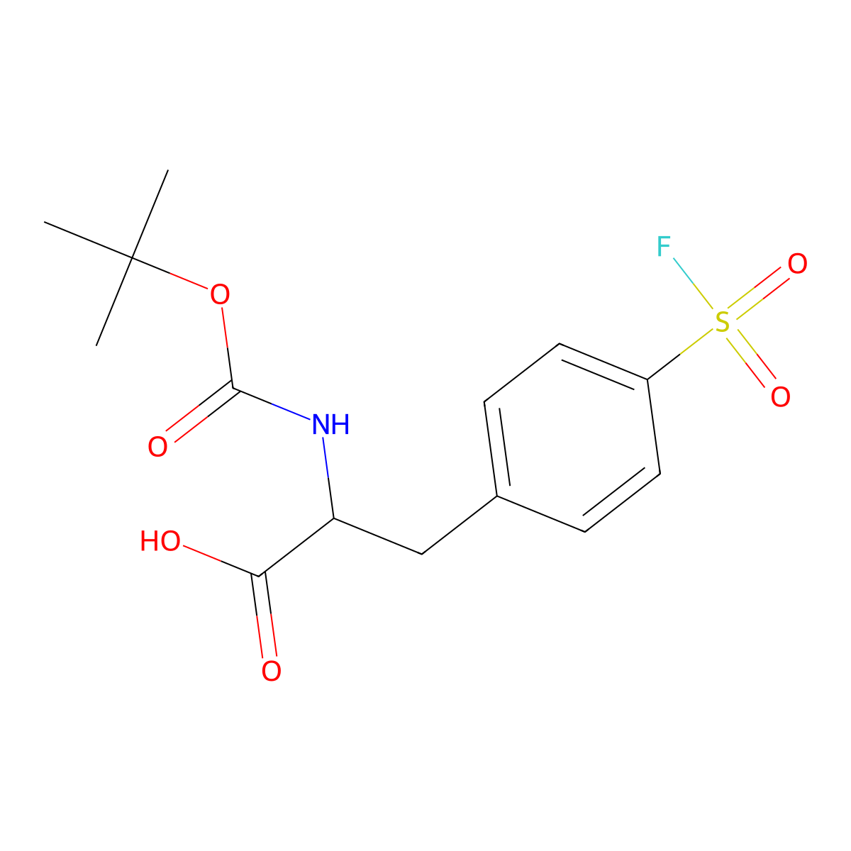 (2S)-2-{[(tert-butoxy)carbonyl]amino}-3-[4-(fluorosulfonyl)phenyl]propanoic acid molecular structure, CAS 2052277-30-0