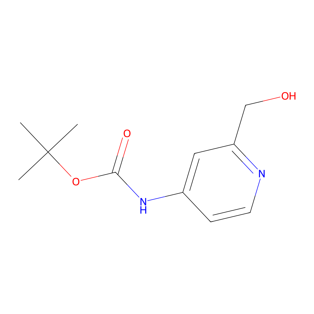 tert-Butyl (2-(hydroxymethyl)pyridin-4-yl)carbamate molecular structure, CAS 2052294-37-6