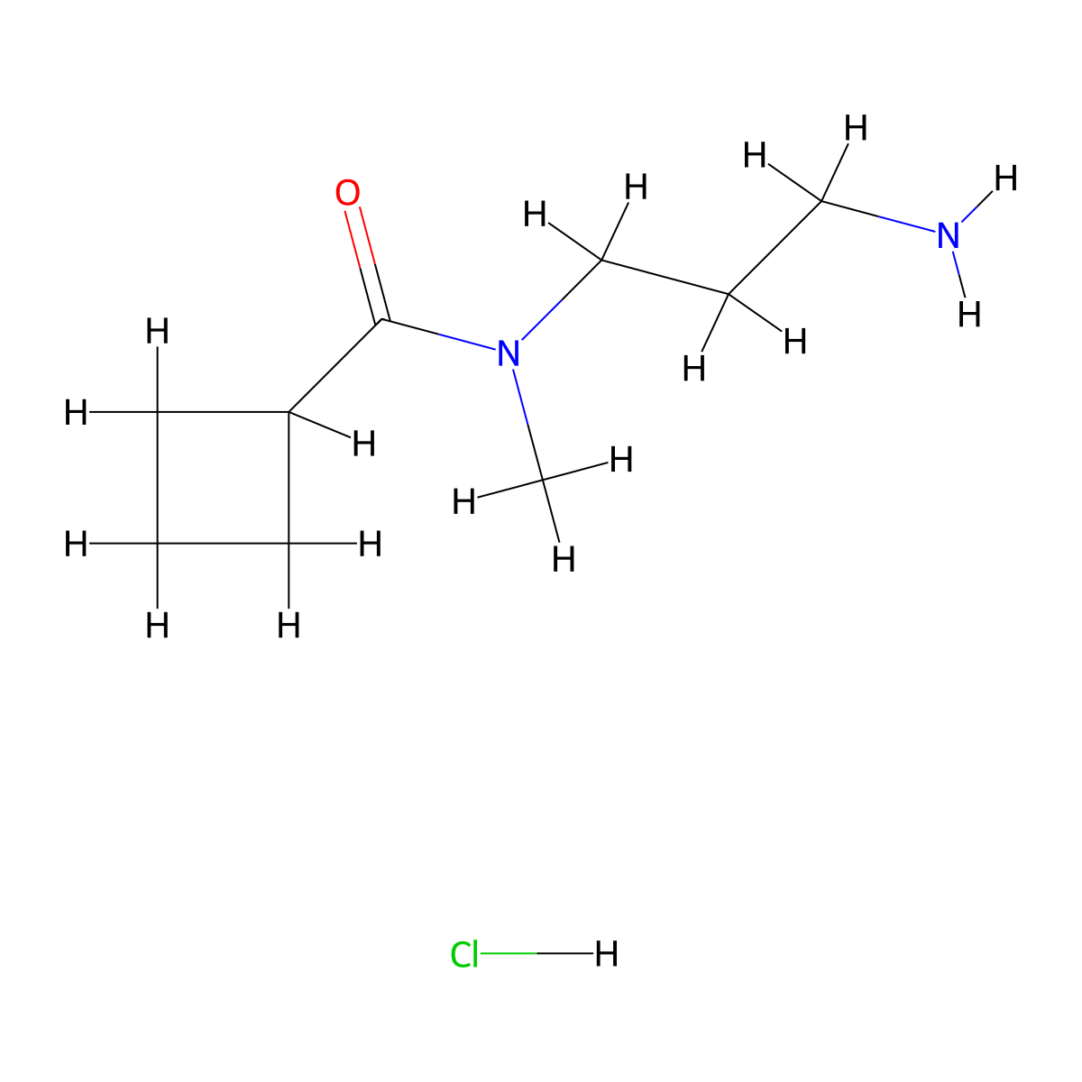N-(3-aminopropyl)-N-methylcyclobutanecarboxamide hydrochloride molecular structure, CAS 2052306-15-5
