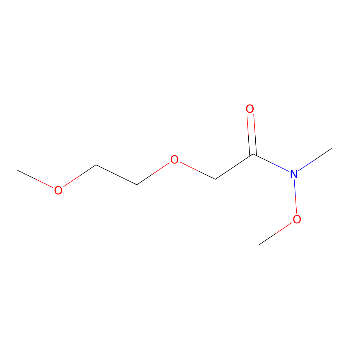 N-methoxy-2-(2-methoxyethoxy)-N-methylacetamide molecular structure, CAS 205235-92-3