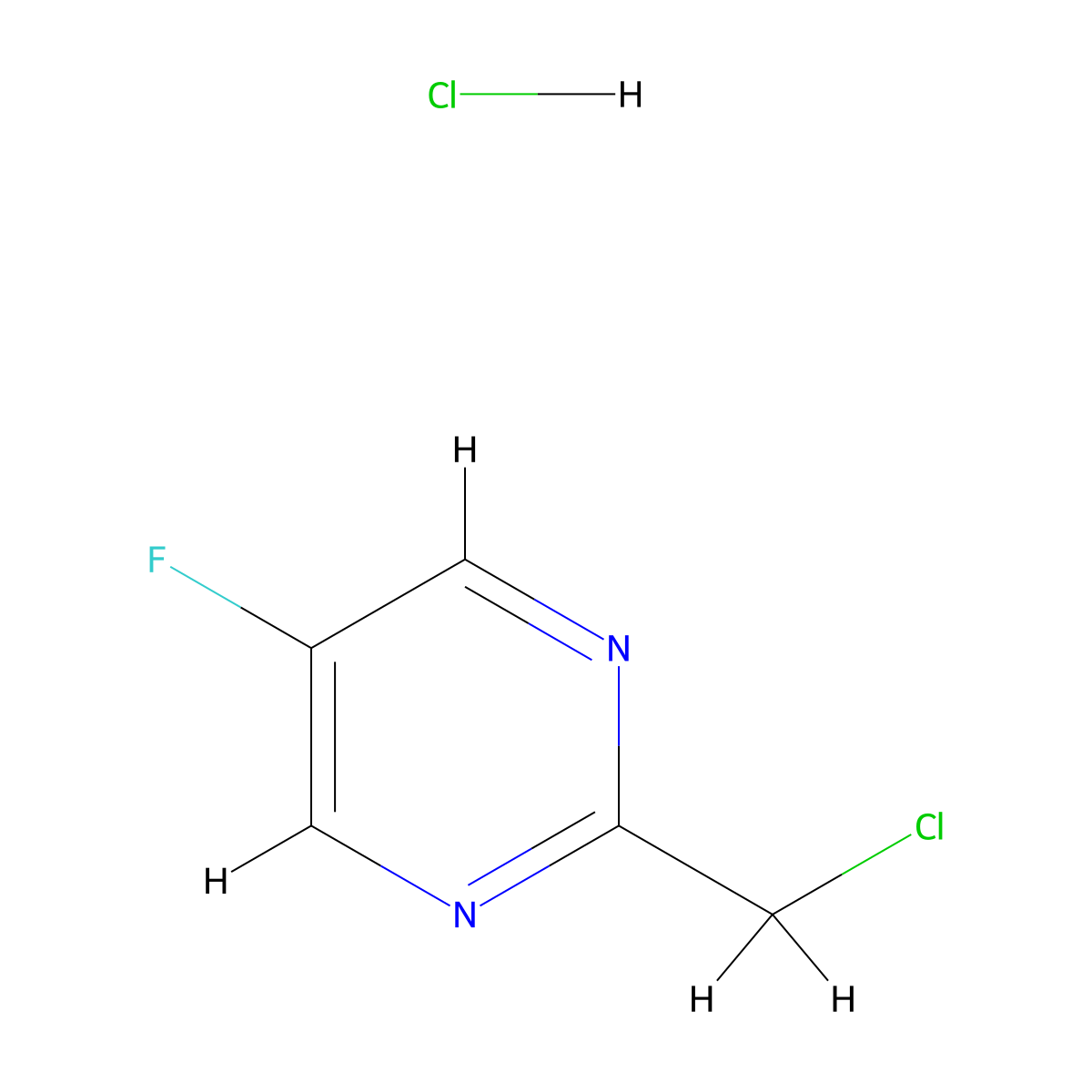 2-(Chloromethyl)-5-fluoropyrimidine hydrochloride molecular structure, CAS 2052356-33-7