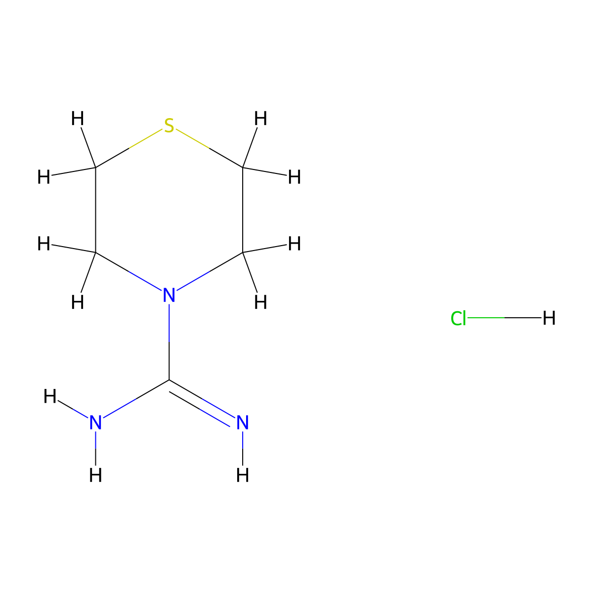Thiomorpholine-4-carboximidamide hydrochloride molecular structure, CAS 2052359-97-2