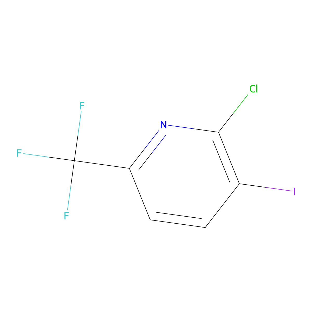 2-Chloro-3-iodo-6-(trifluoromethyl)pyridine molecular structure, CAS 205240-59-1
