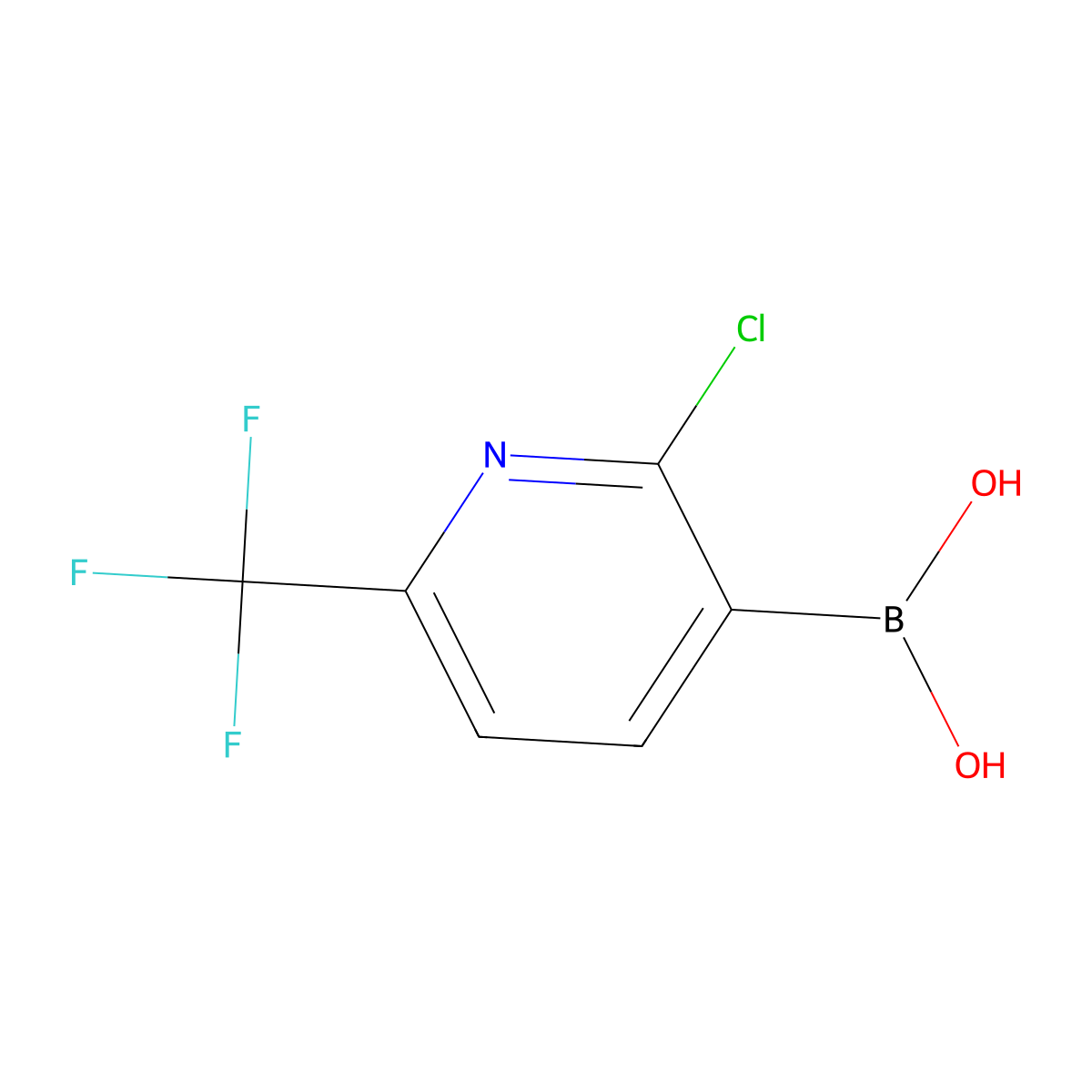 (2-Chloro-6-(trifluoromethyl)pyridin-3-yl)boronic acid molecular structure, CAS 205240-63-7