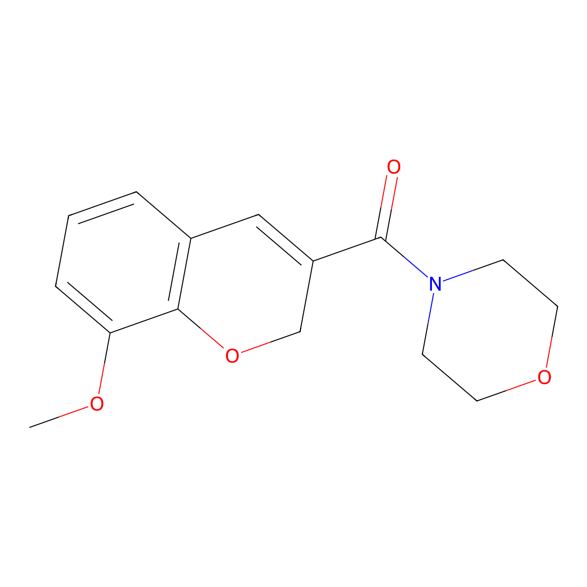 4-(8-methoxy-2H-chromen-3-ylcarbonyl)morpholine molecular structure, CAS 205242-44-0