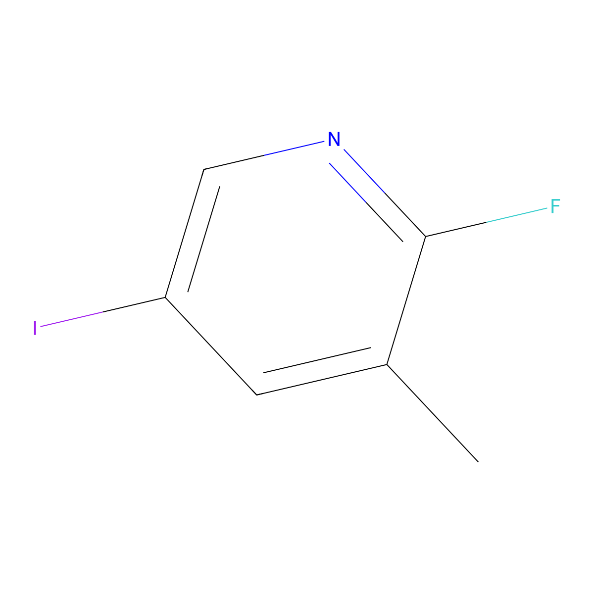 2-Fluoro-5-iodo-3-methylpyridine molecular structure, CAS 205245-17-6