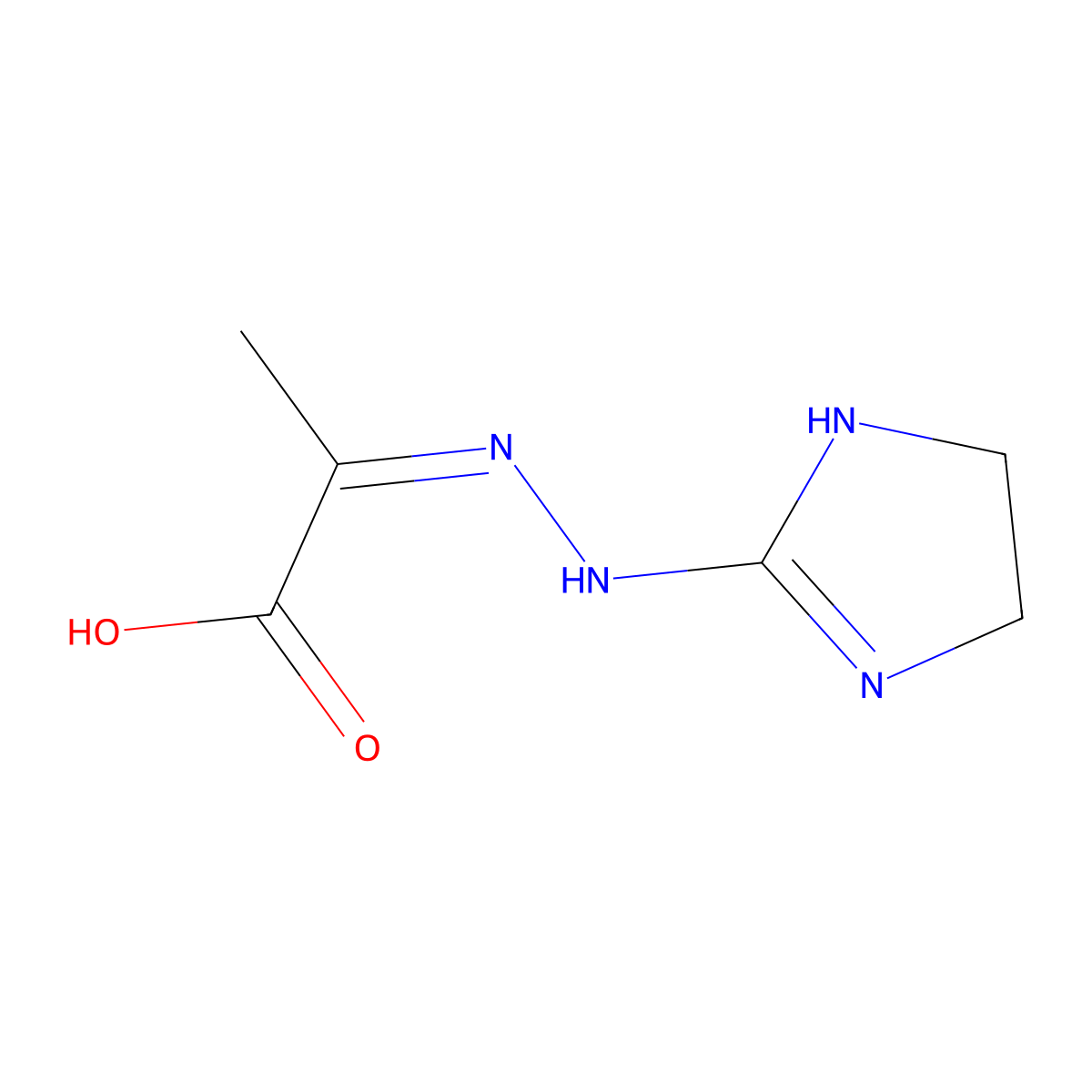 2-(2-(4,5-Dihydro-1H-imidazol-2-yl)hydrazono)propanoic acid molecular structure, CAS 205246-50-0