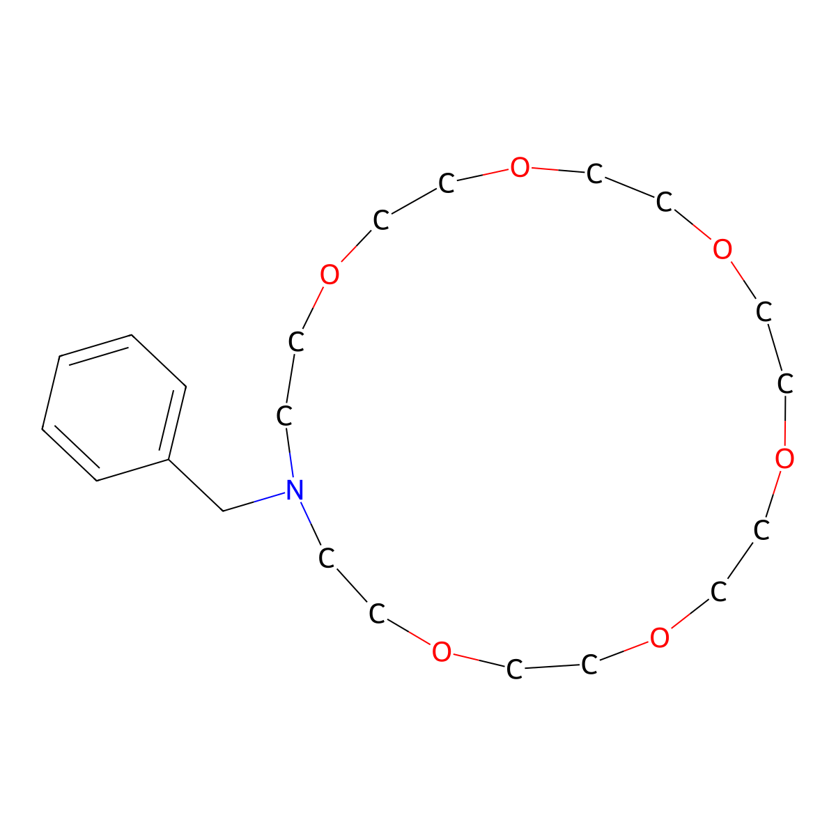 19-Benzyl-1,4,7,10,13,16-hexaoxa-19-azacyclohenicosane molecular structure, CAS 205248-60-8