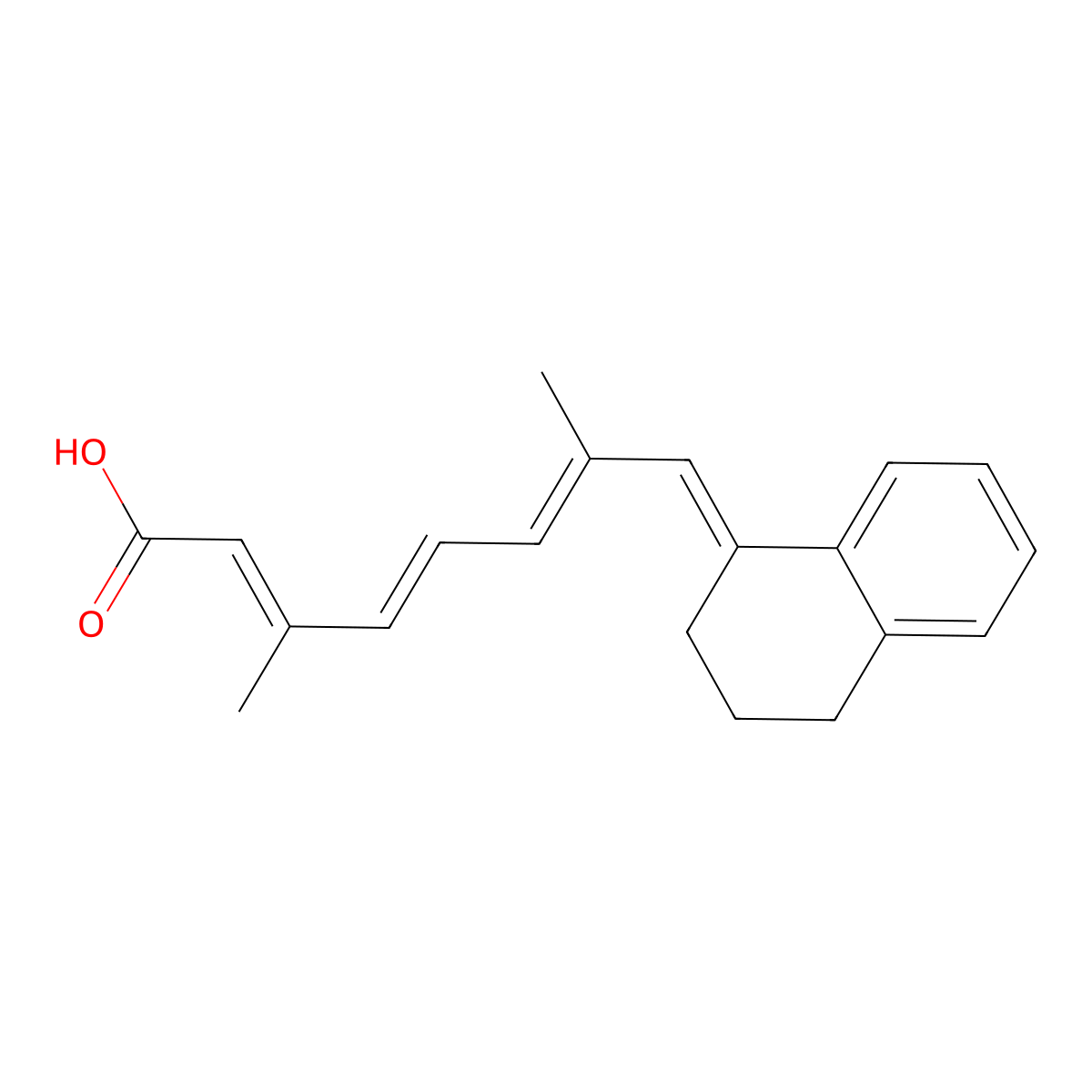 (2E,4E,6E,8E)-8-(3,4-Dihydro-2H-naphthalen-1-ylidene)-3,7-dimethylocta-2,4,6-trienoic acid molecular structure, CAS 205252-59-1