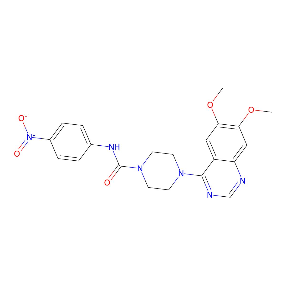 4-(6,7-dimethoxy-4-quinazolinyl)-N-(4-nitrophenyl)-1-piperazinecarboxamide molecular structure, CAS 205255-11-4