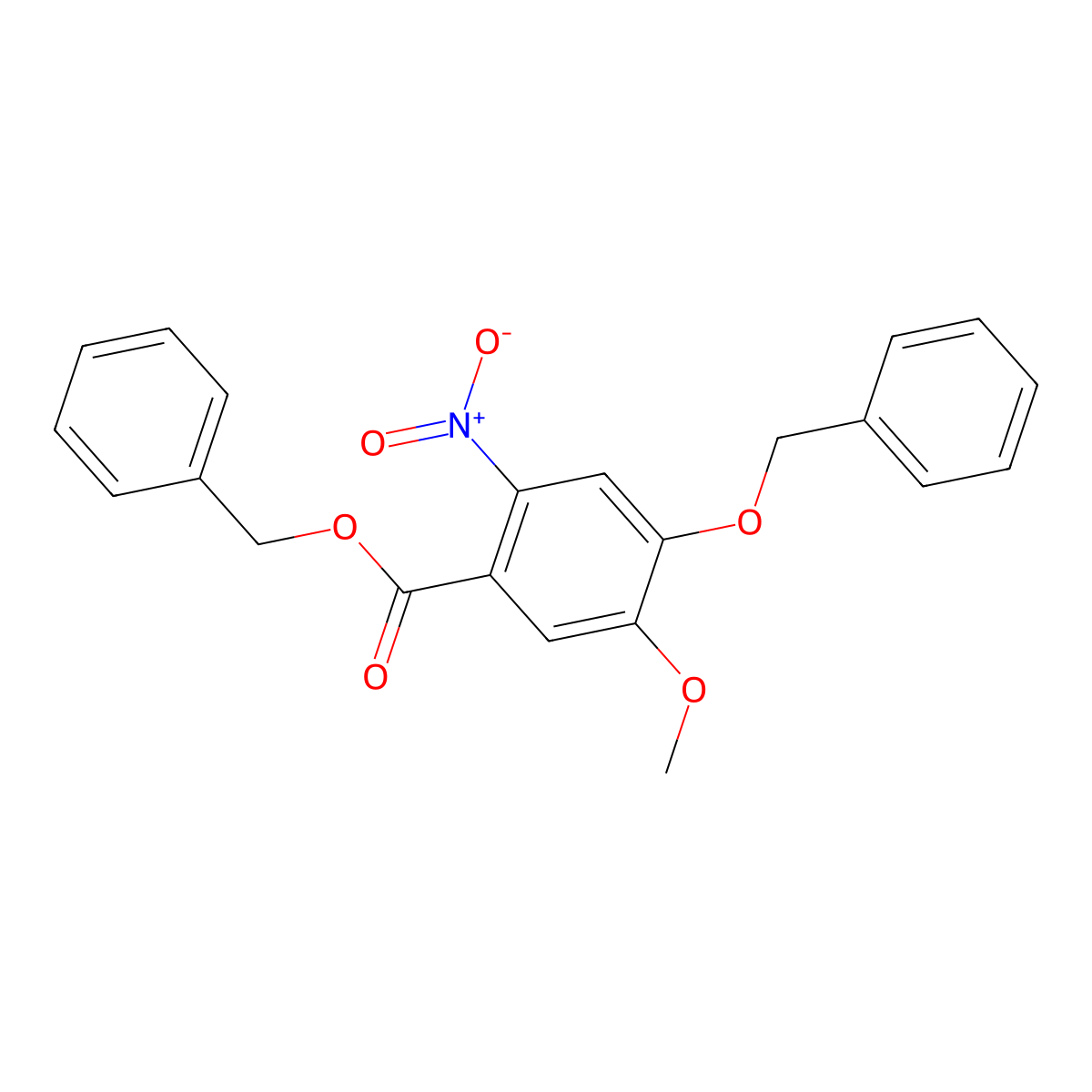 Benzyl 4-(benzyloxy)-5-methoxy-2-nitrobenzoate molecular structure, CAS 205259-40-1