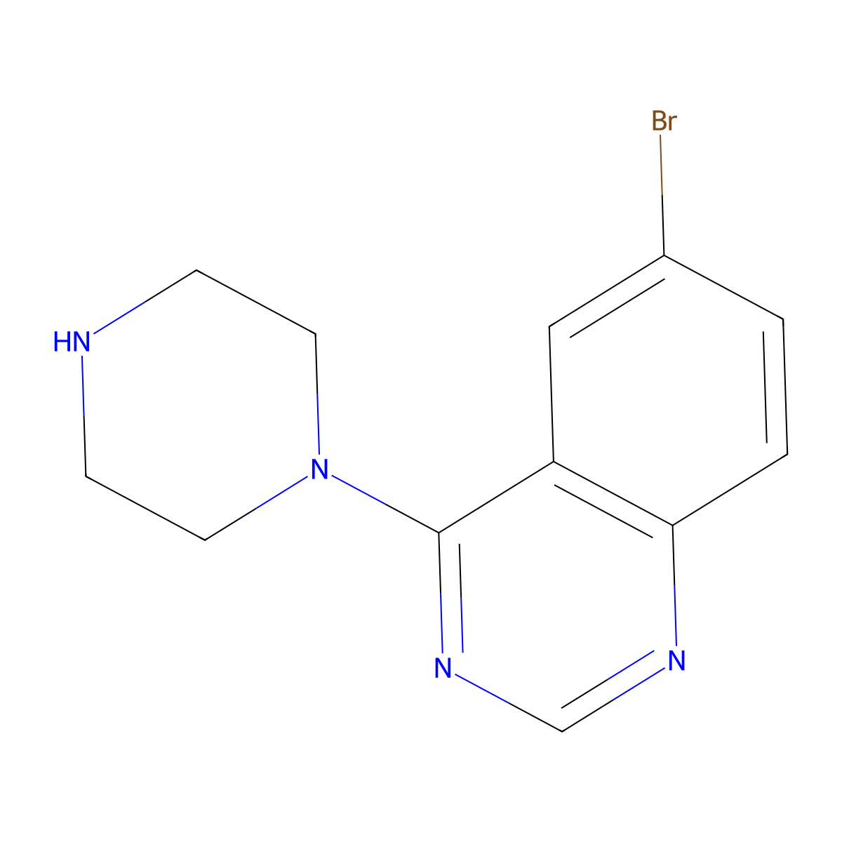 6-Bromo-4-(piperazin-1-yl)quinazoline molecular structure, CAS 205259-86-5