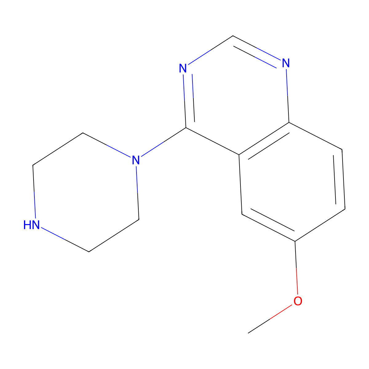 6-Methoxy-4-piperazin-1-yl-quinazoline molecular structure, CAS 205259-88-7