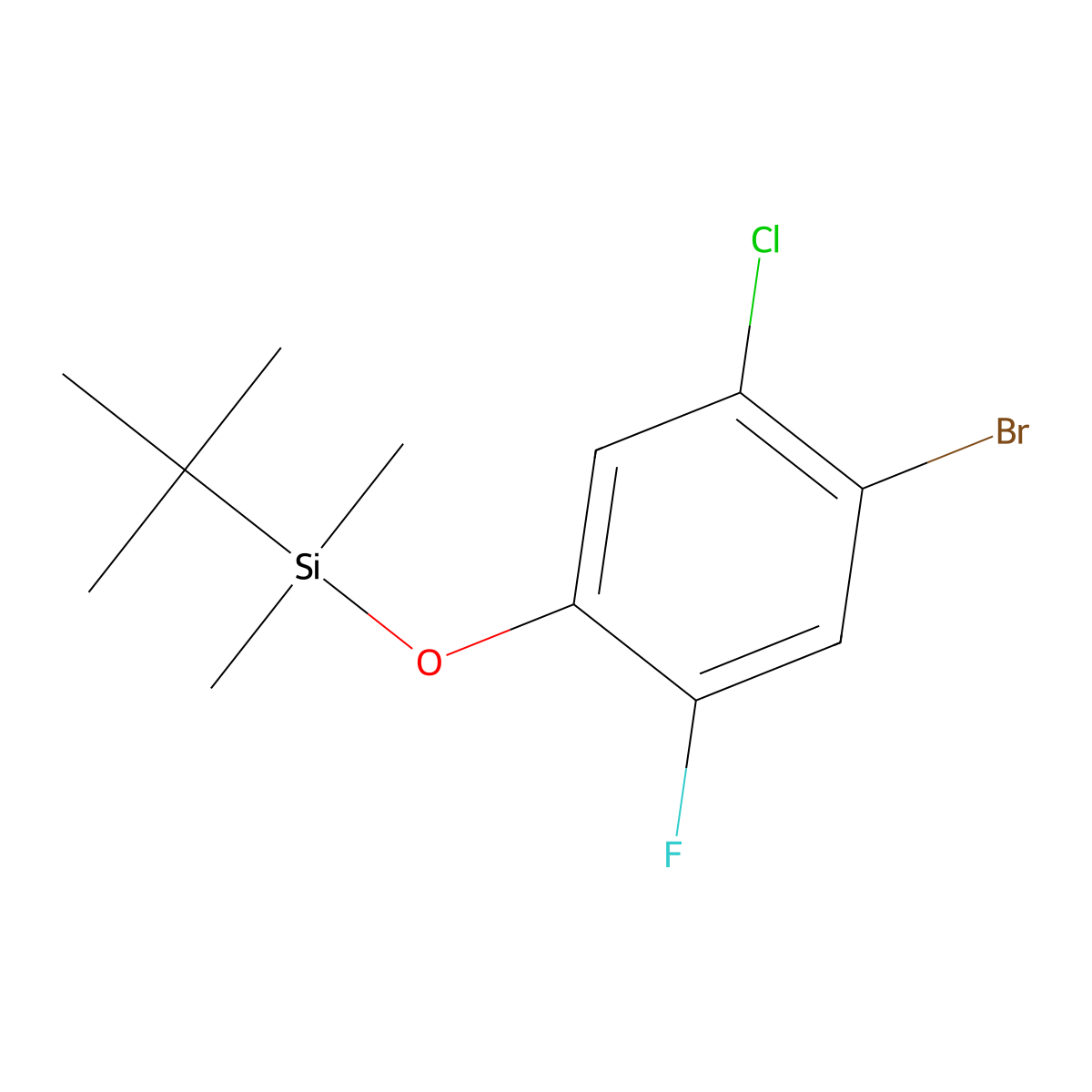 (4-Bromo-5-chloro-2-fluorophenoxy)(tert-butyl)dimethylsilane molecular structure, CAS 2052591-41-8