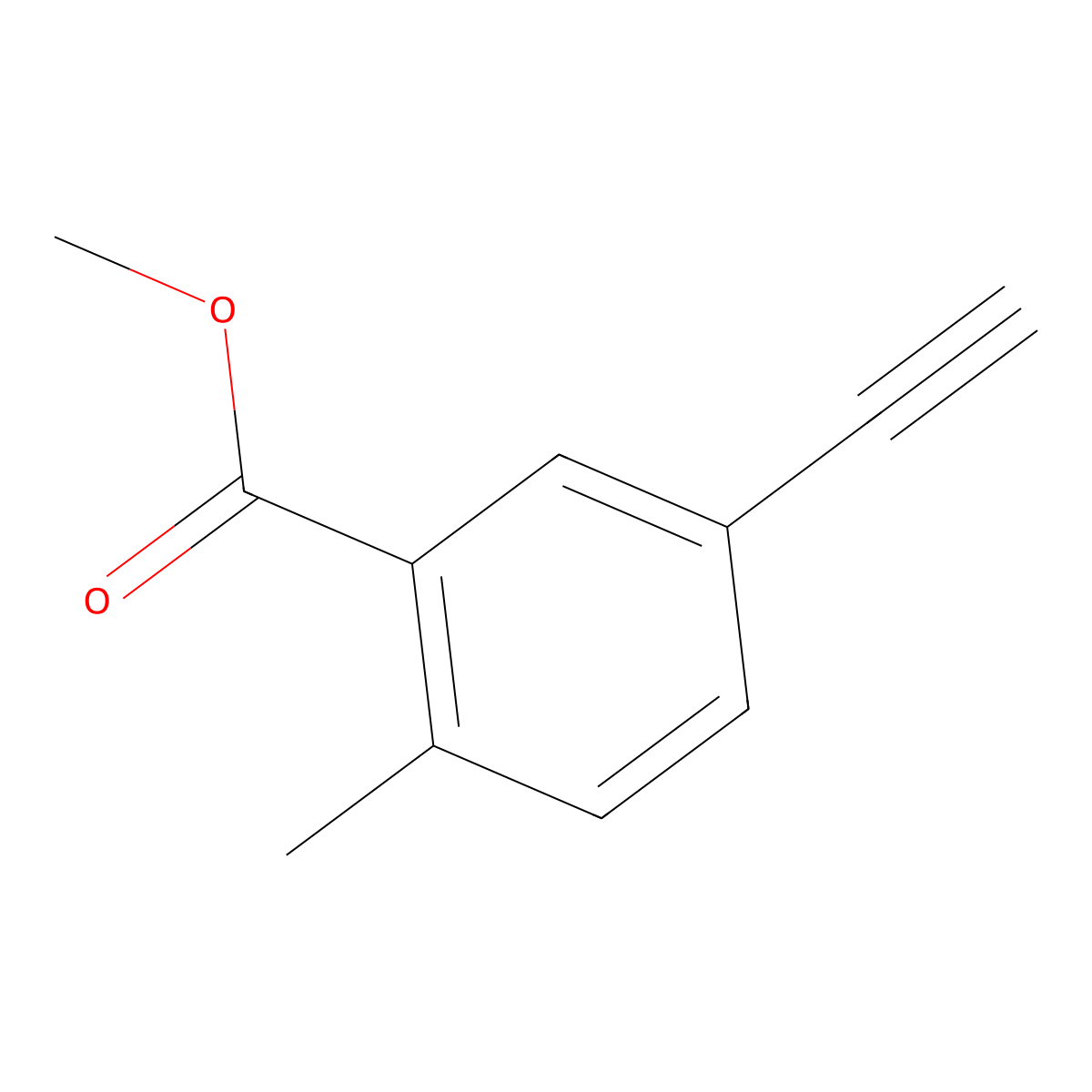 Methyl 5-ethynyl-2-methylbenzoate molecular structure, CAS 2052833-70-0