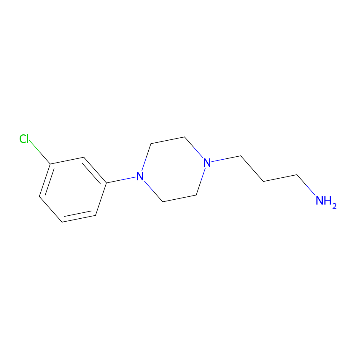 3-[4-(3-Chlorophenyl)piperazin-1-yl]propan-1-amine molecular structure, CAS 20529-20-8