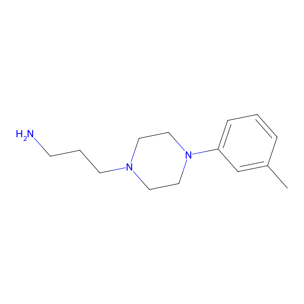 4-(3-Methylphenyl)-1-piperazinepropanamine molecular structure, CAS 20529-22-0