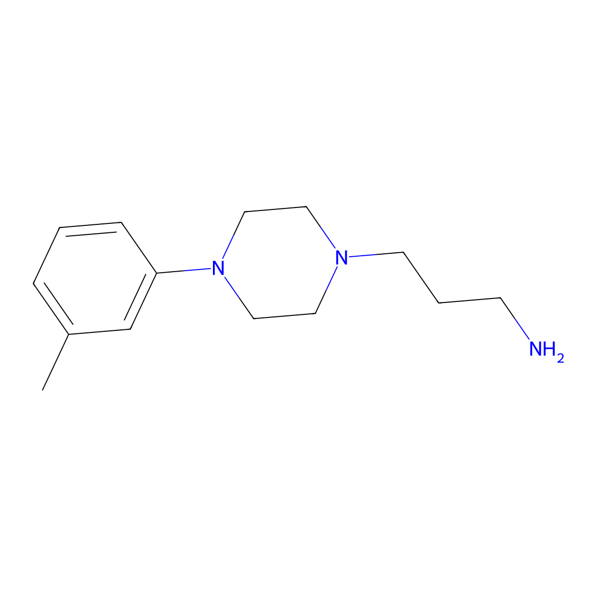 4-(3-Methylphenyl)-1-piperazinepropanamine molecular structure, CAS 20529-22-0