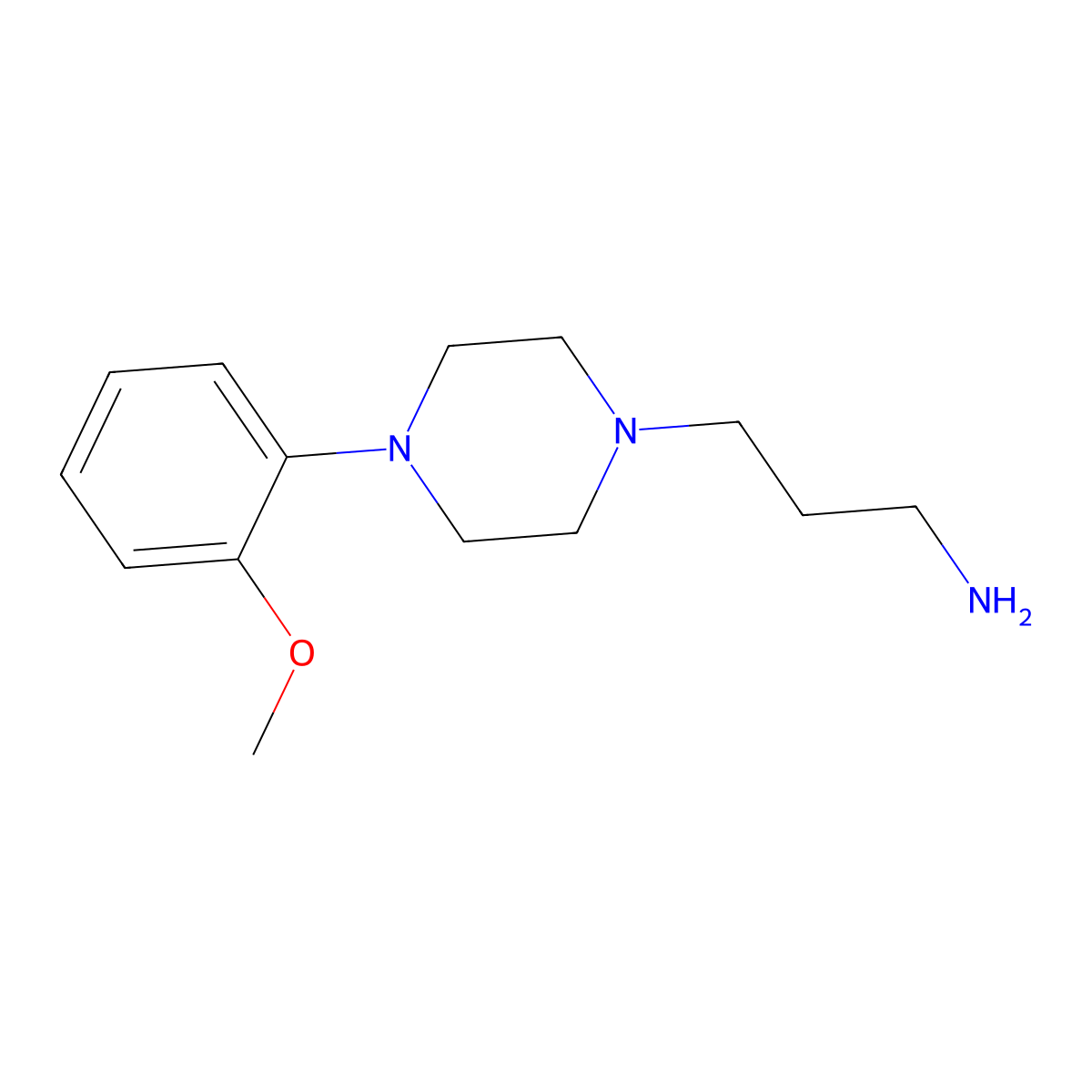 1-(3-Aminopropyl)-4-(2-methoxyphenyl)piperazine molecular structure, CAS 20529-23-1