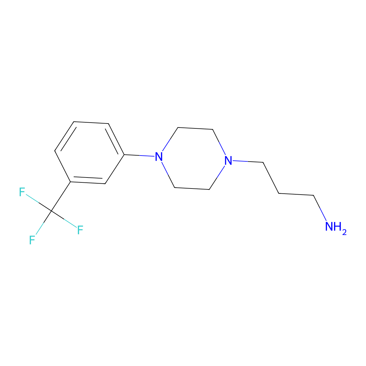 3-{4-[3-(Trifluoromethyl)phenyl]piperazin-1-yl}propan-1-amine molecular structure, CAS 20529-25-3