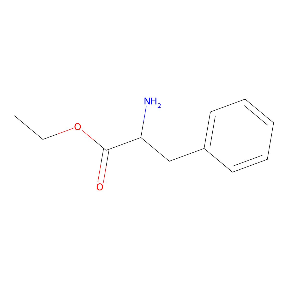 ethyl (2R)-2-amino-3-phenylpropanoate molecular structure, CAS 20529-91-3