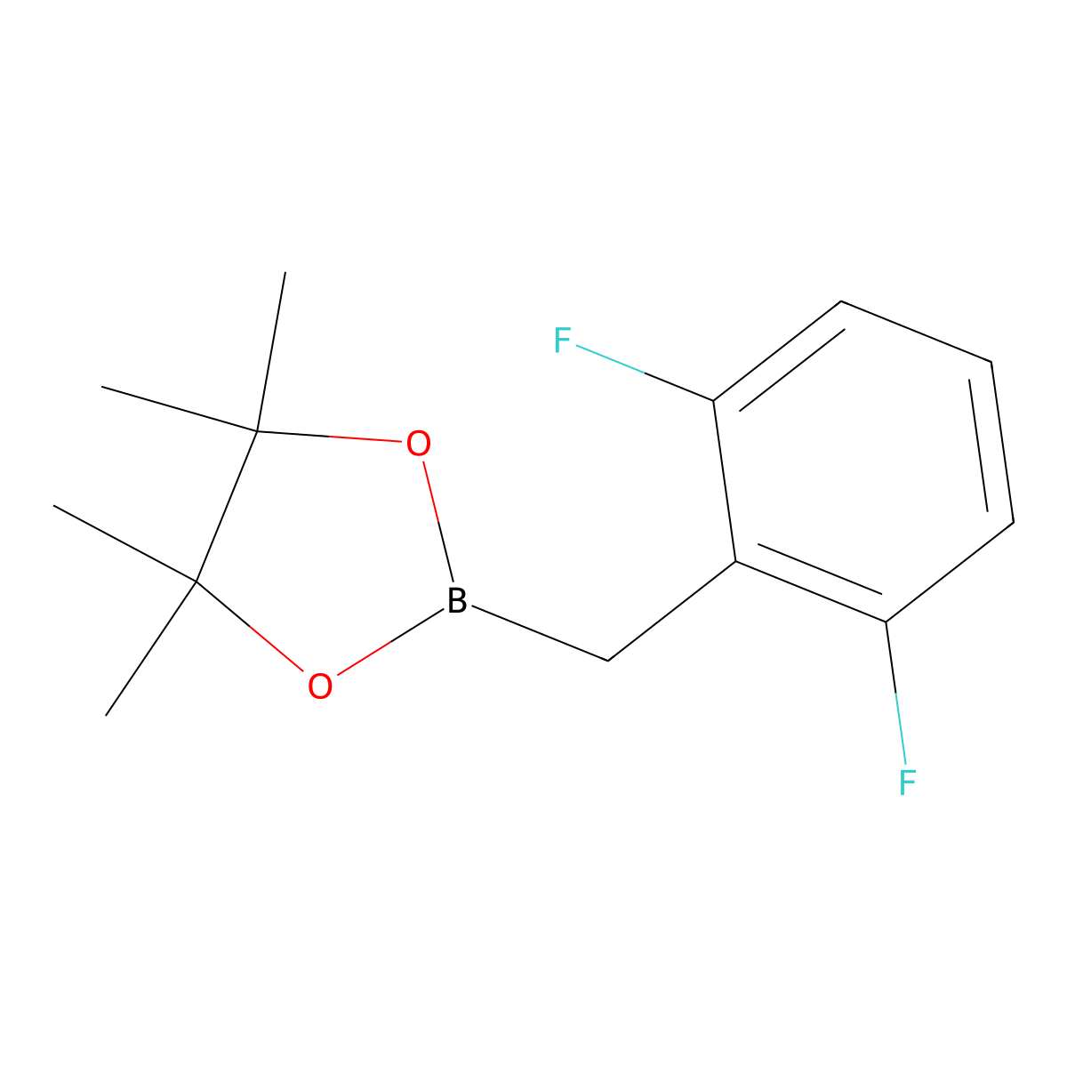 2-(2,6-Difluorobenzyl)-4,4,5,5-tetramethyl-1,3,2-dioxaborolane molecular structure, CAS 2052955-28-7
