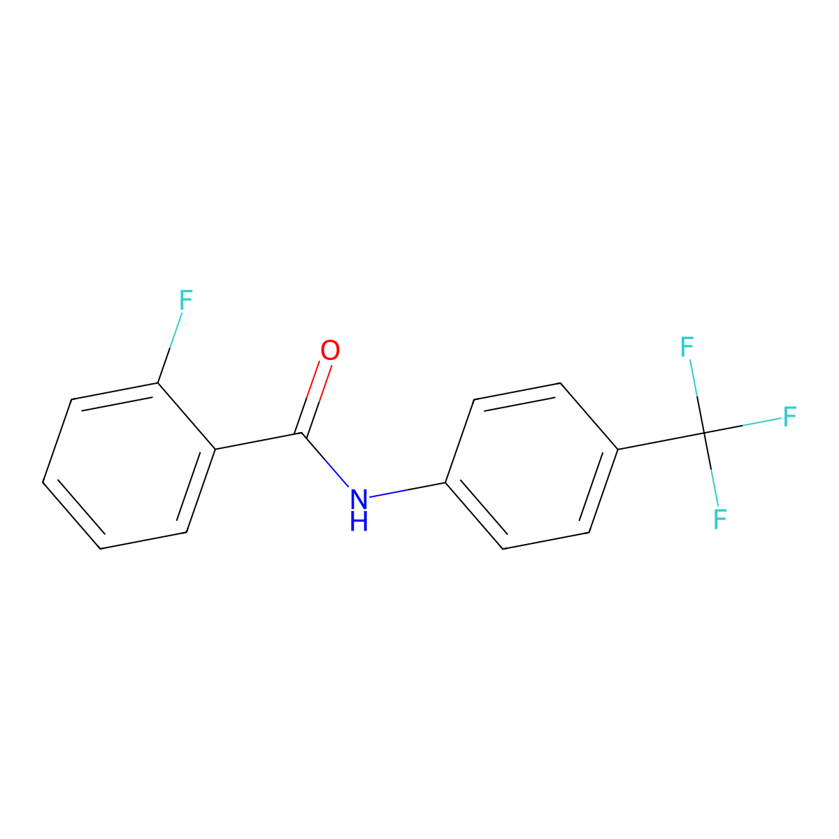 2-Fluoro-4'-(trifluoromethyl)benzanilide molecular structure, CAS 2053-96-5