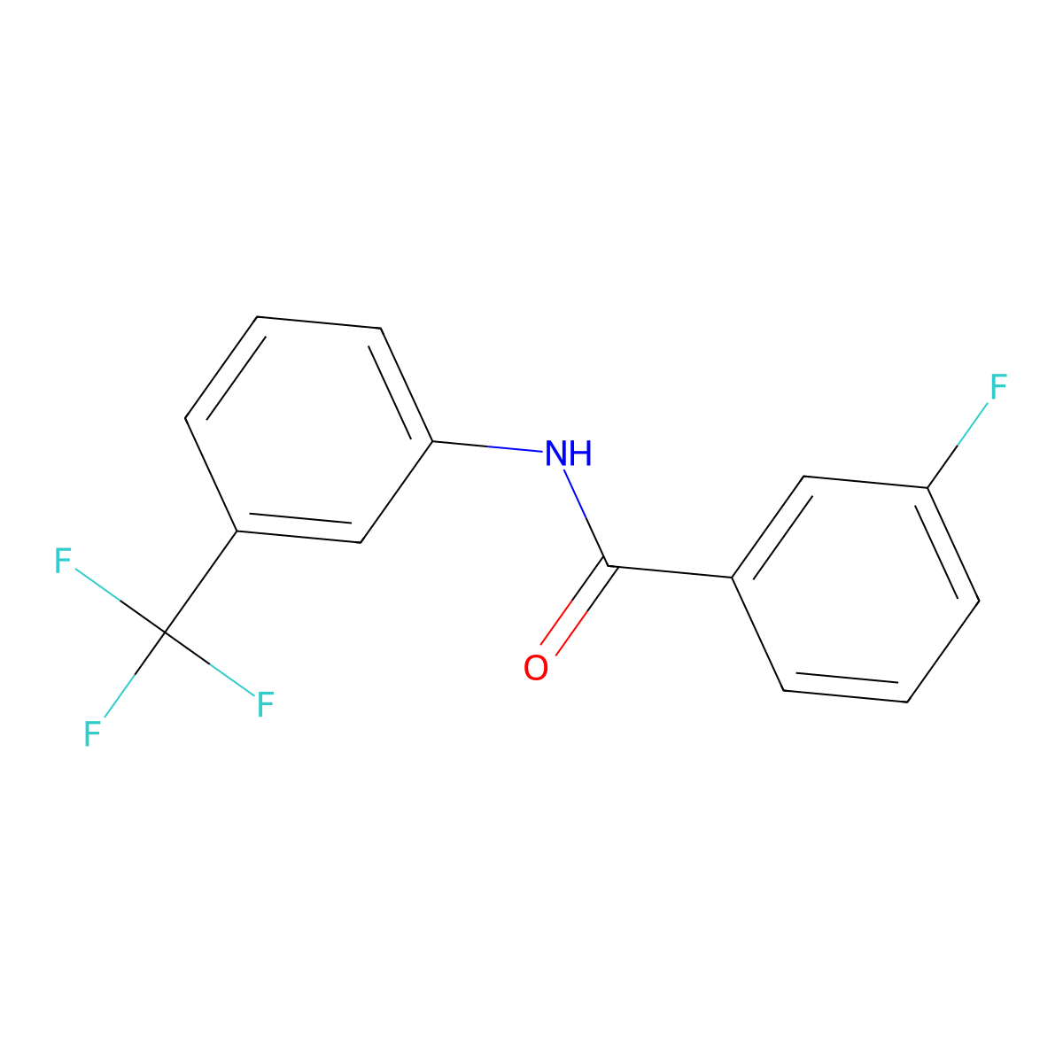 3-Fluoro-N-[3-(trifluoromethyl)phenyl]benzamide molecular structure, CAS 2053-97-6