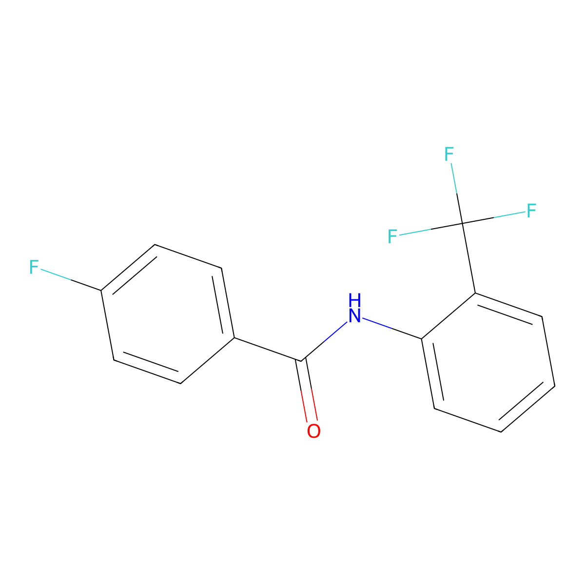 4-Fluoro-2'-(trifluoromethyl)benzanilide molecular structure, CAS 2053-99-8