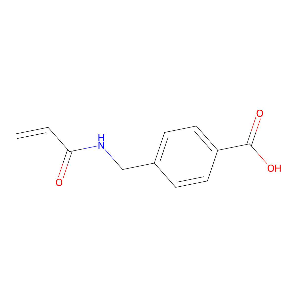 4-(Prop-2-enamidomethyl)benzoic acid molecular structure, CAS 205312-69-2