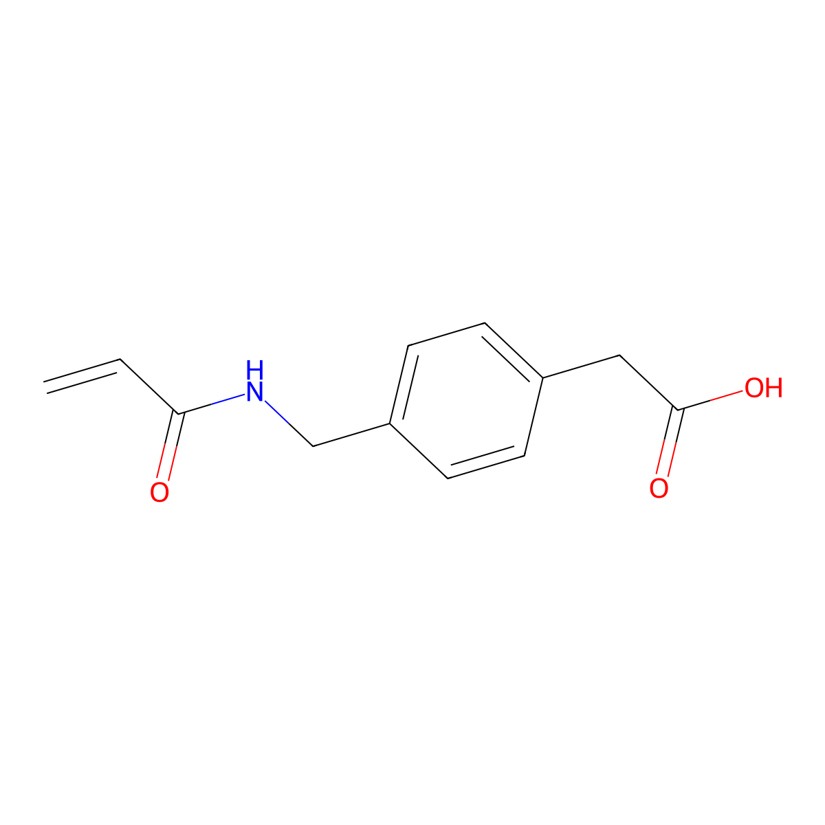 (4-{[(Prop-2-enoyl)amino]methyl}phenyl)acetic acid molecular structure, CAS 205312-71-6