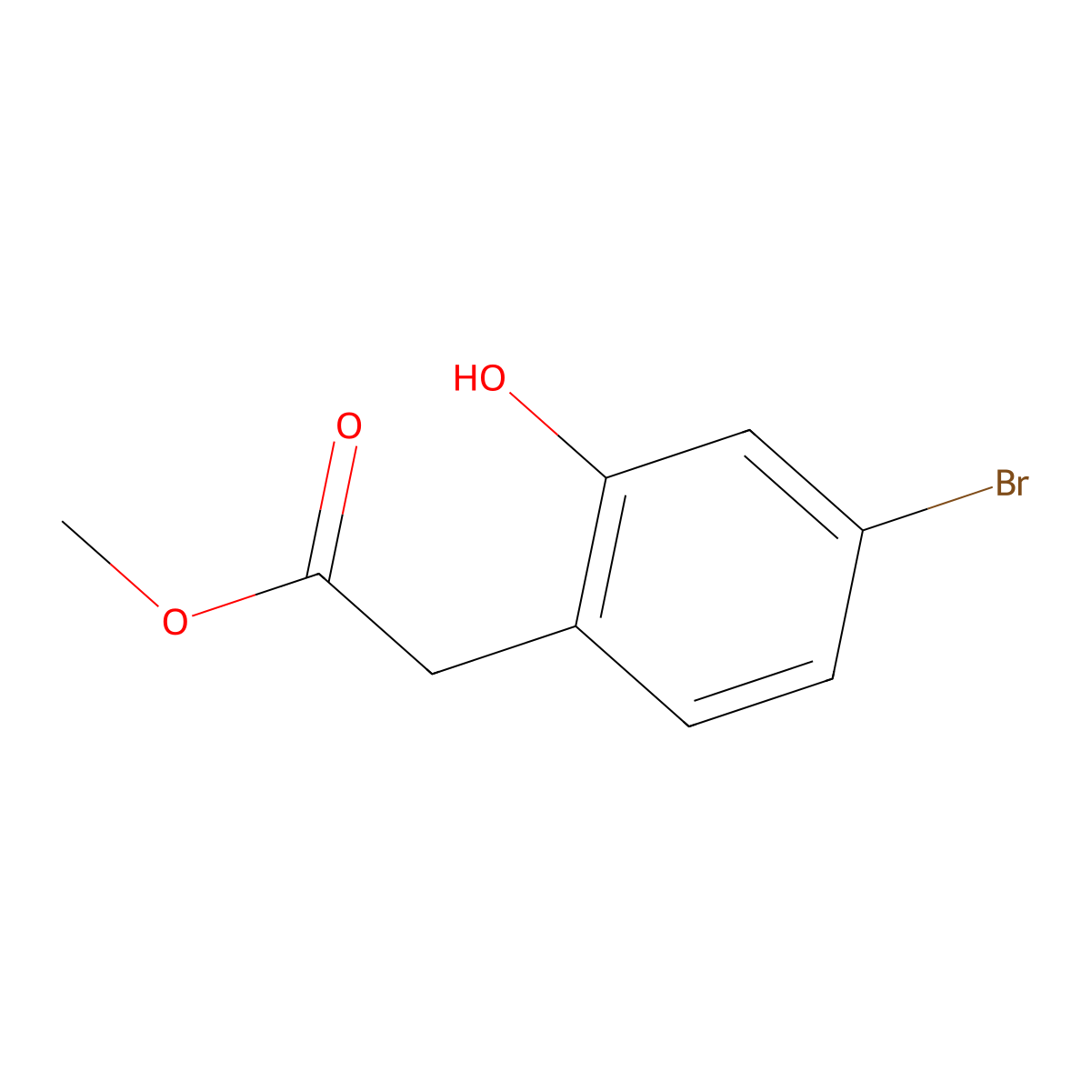 Methyl 2-(4-bromo-2-hydroxyphenyl)acetate molecular structure, CAS 205318-12-3
