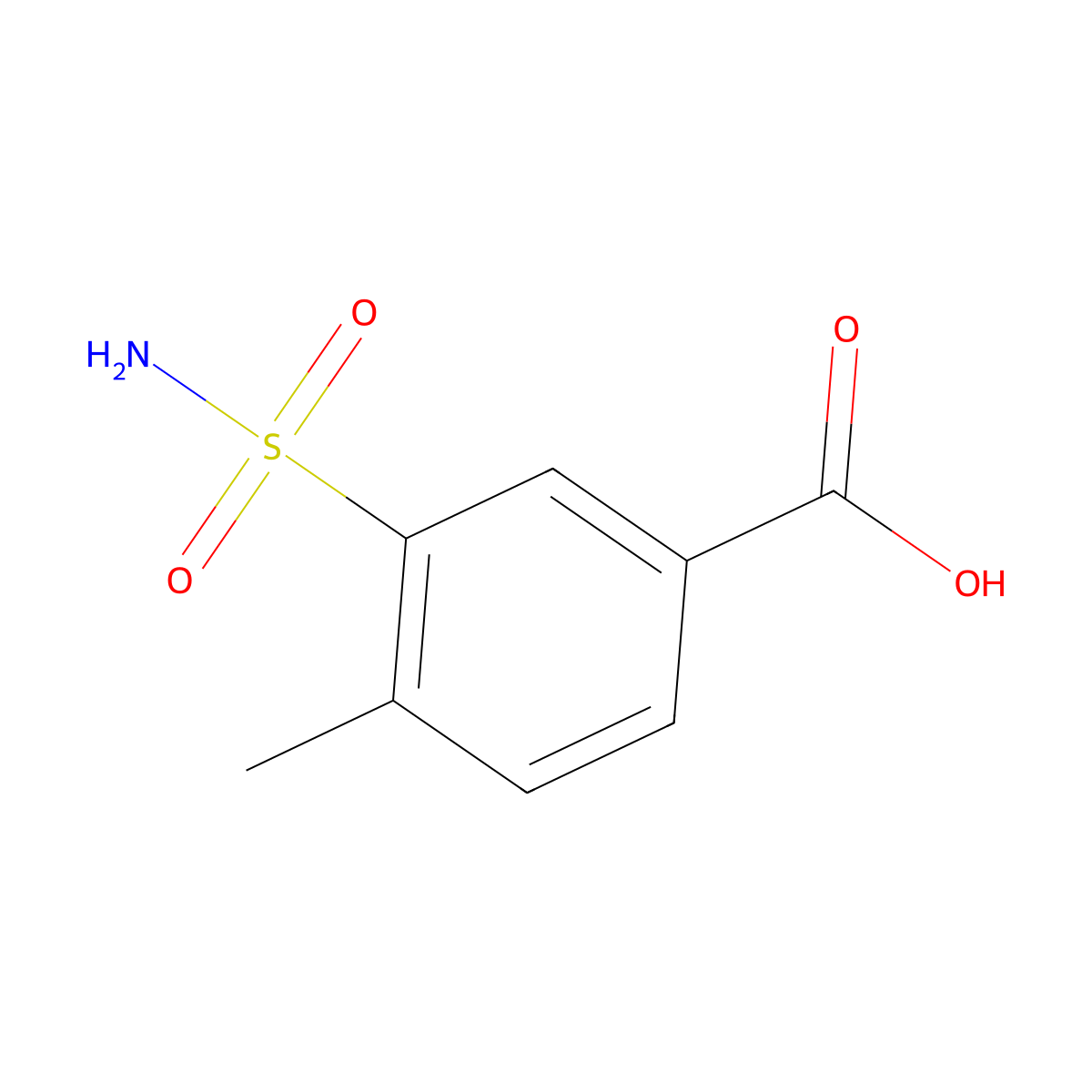 4-Methyl-3-sulfamoylbenzoic acid molecular structure, CAS 20532-05-2