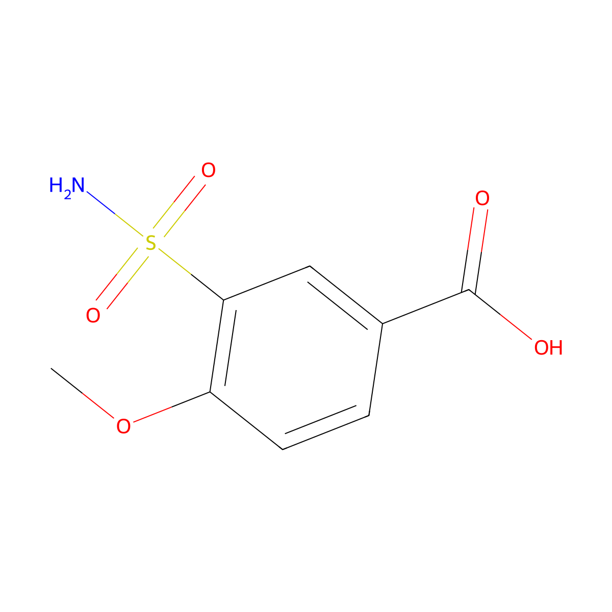 4-Methoxy-3-sulfamoylbenzoic acid molecular structure, CAS 20532-06-3
