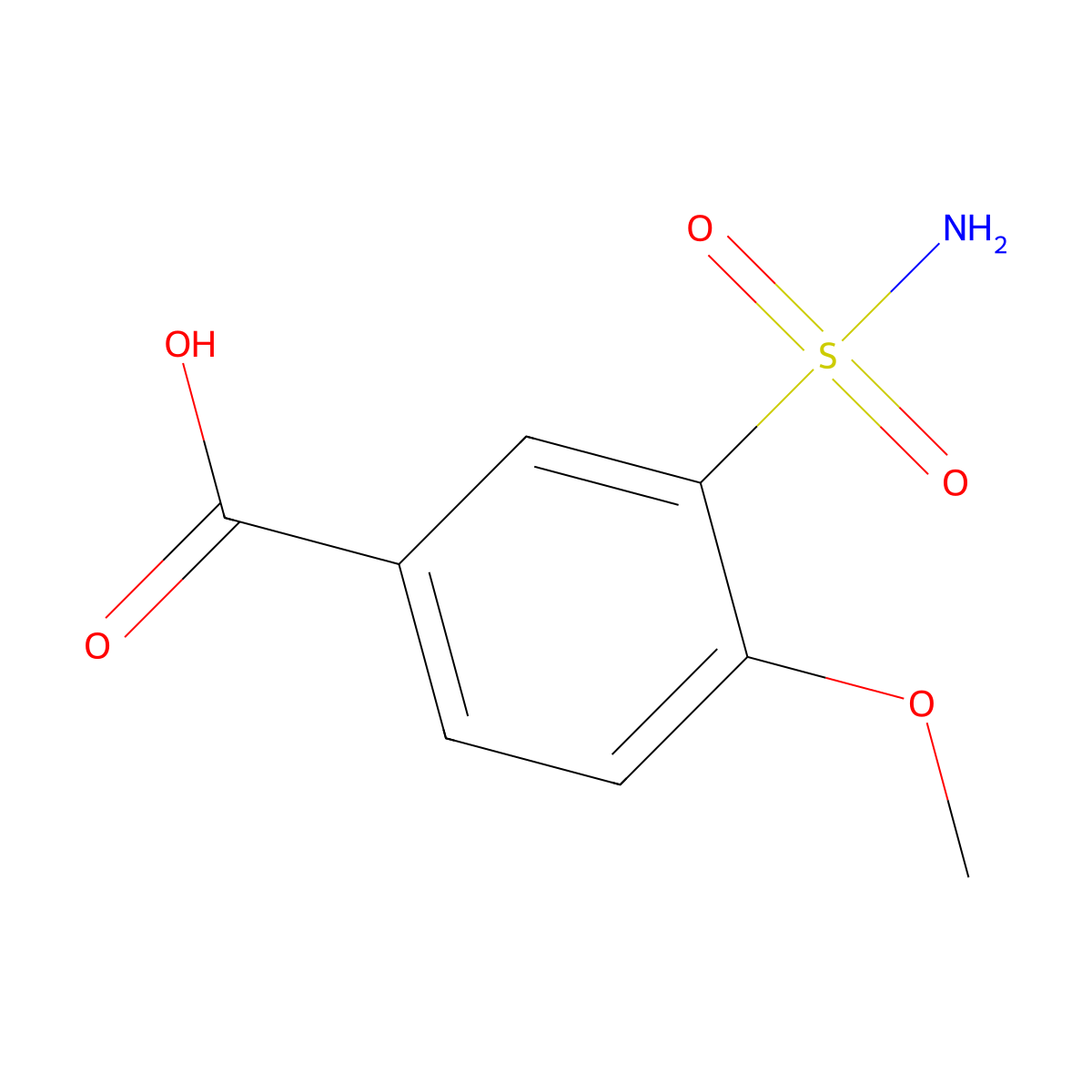 4-Methoxy-3-sulfamoylbenzoic acid molecular structure, CAS 20532-06-3