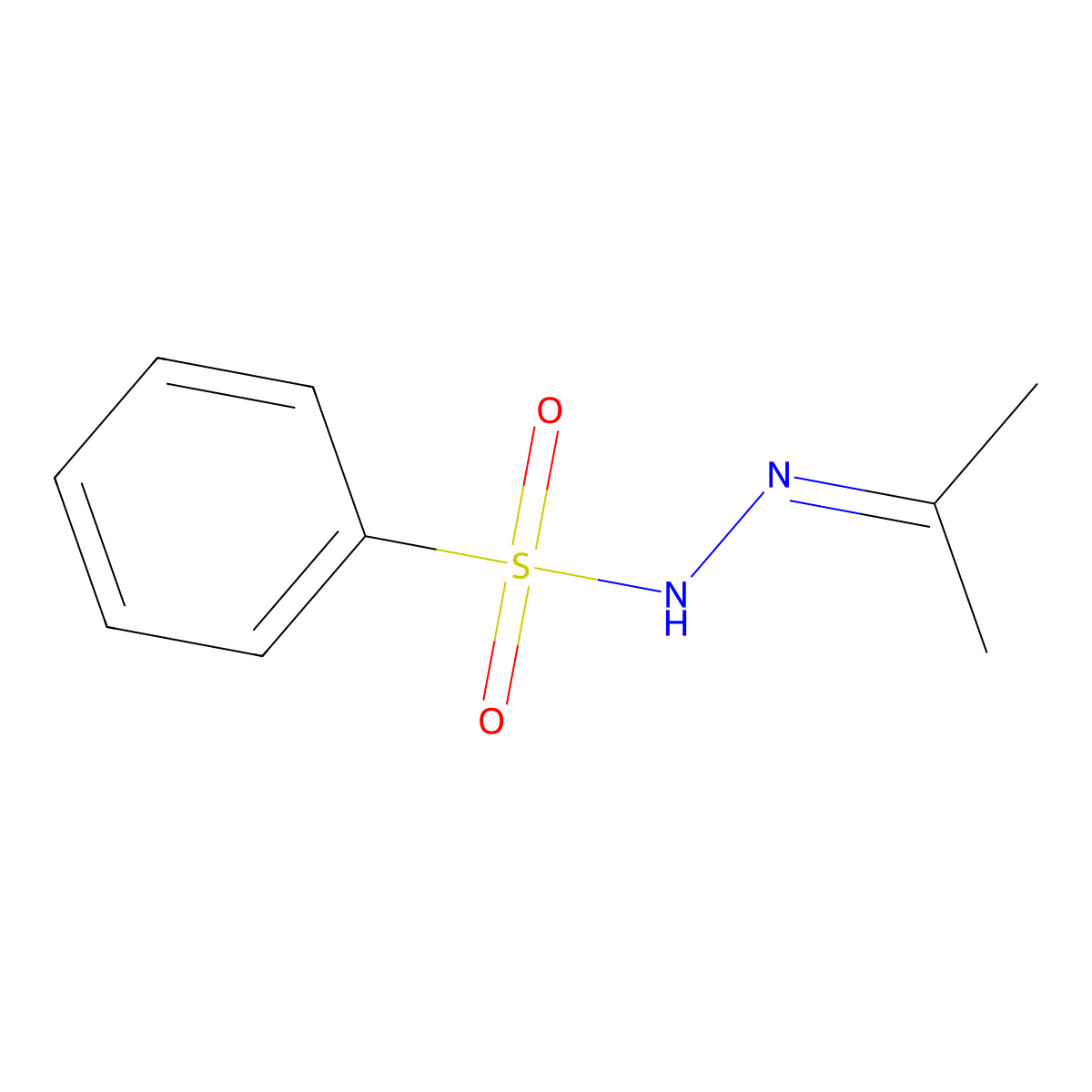 N'-(propan-2-ylidene)benzenesulfonohydrazide molecular structure, CAS 20532-11-0