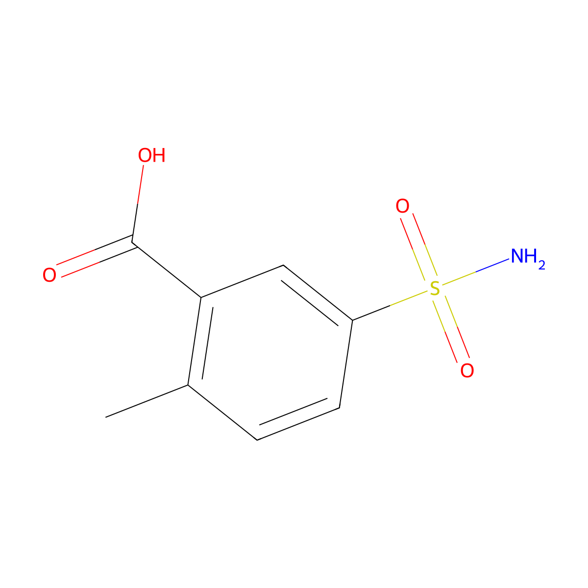 2-Methyl-5-sulphamoylbenzoic acid molecular structure, CAS 20532-14-3