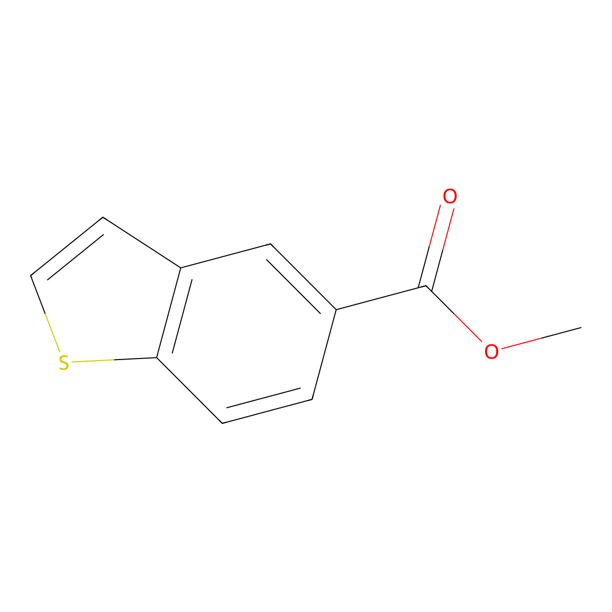 Methyl 1-benzothiophene-5-carboxylate molecular structure, CAS 20532-39-2