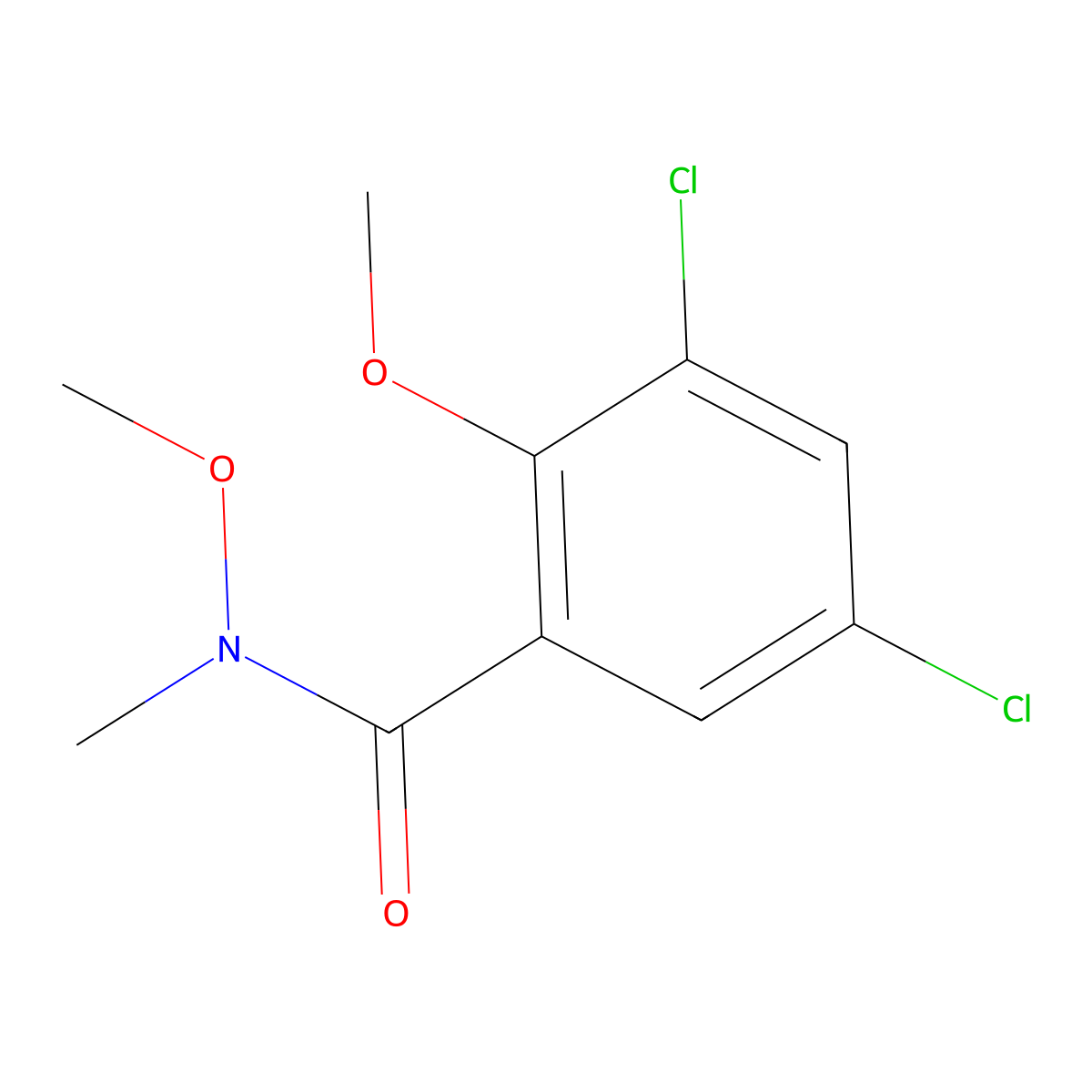 3,5-Dichloro-2,N-dimethoxy-N-methyl-benzamide molecular structure, CAS 205320-03-2