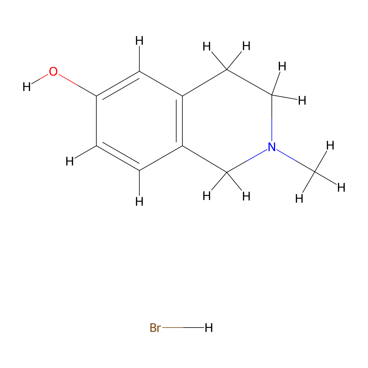 2-Methyl-1,2,3,4-tetrahydroisoquinolin-6-ol hydrobromide molecular structure, CAS 205322-98-1