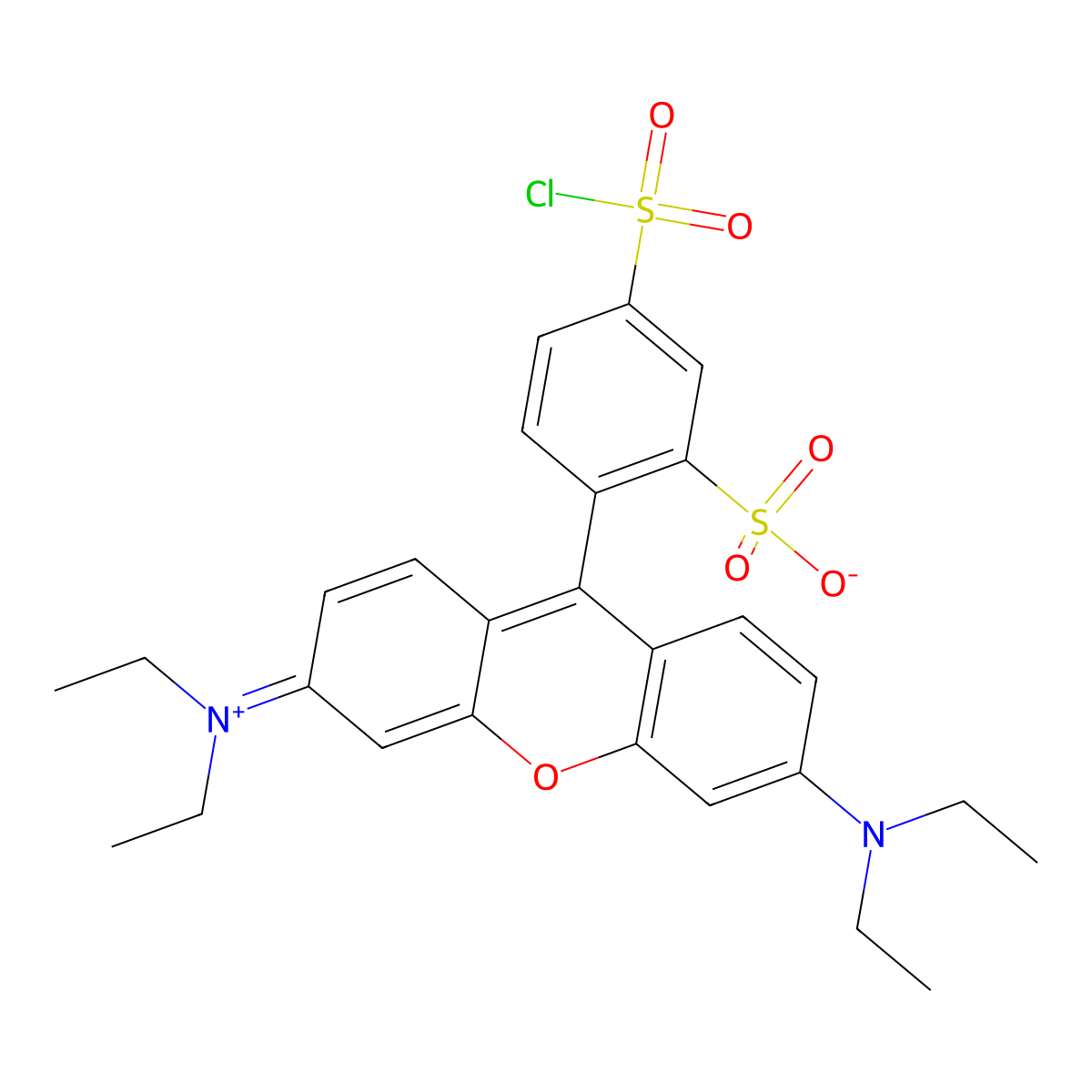 Lissamine rhodamine B sulfonyl chloride molecular structure, CAS 205327-29-3