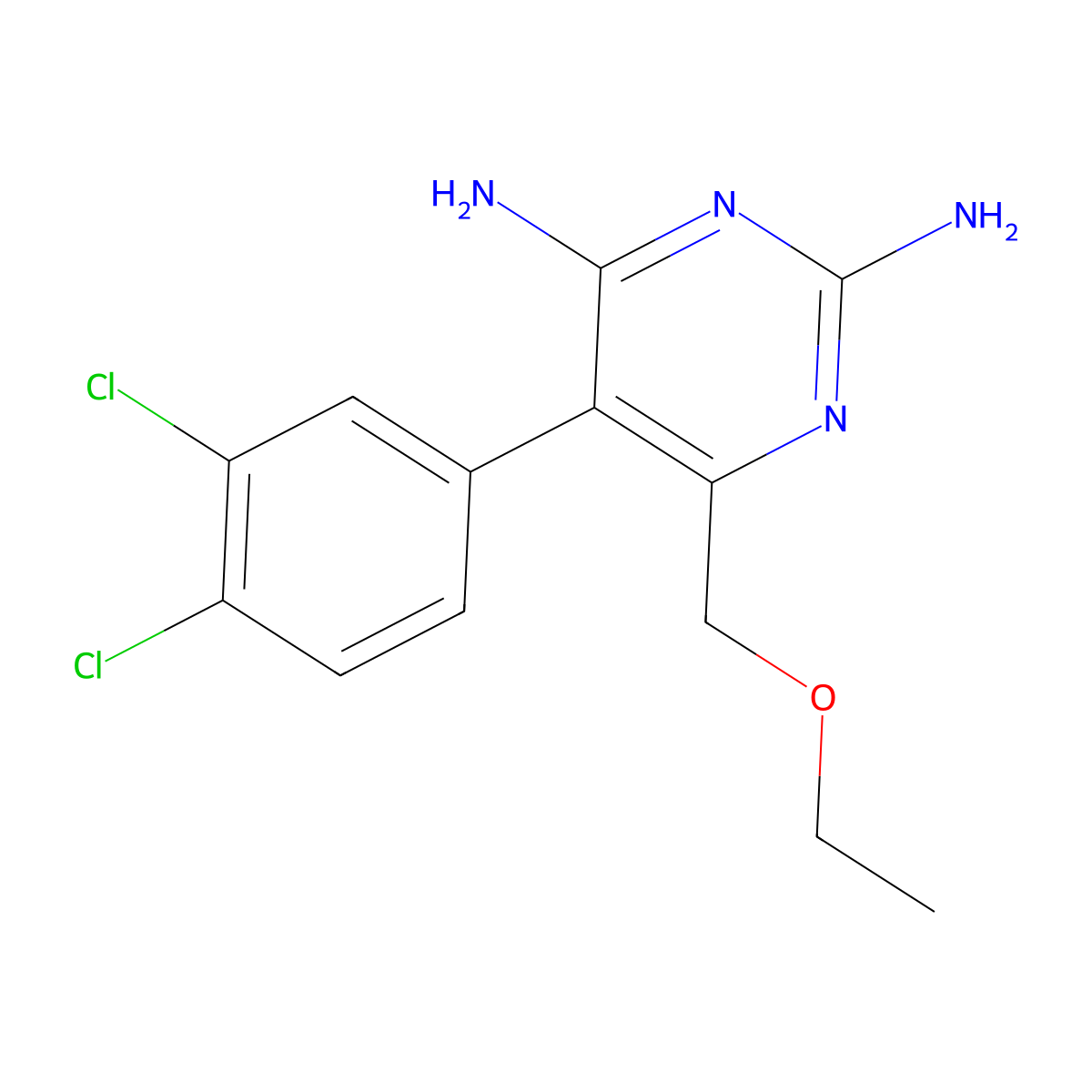 5-(3,4-Dichlorophenyl)-6-(ethoxymethyl)pyrimidine-2,4-diamine molecular structure, CAS 20535-58-4