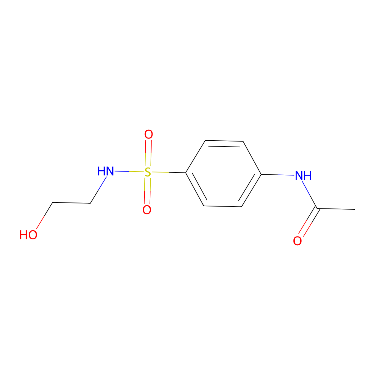 N-(4-{[(2-hydroxyethyl)amino]sulfonyl}phenyl)acetamide molecular structure, CAS 20535-76-6