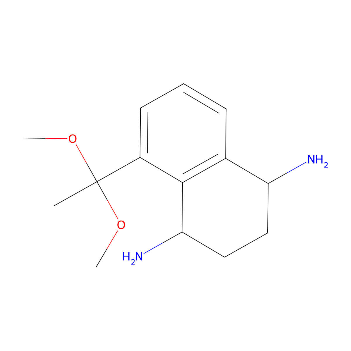 (1R,4S)-5-(1,1-dimethoxyethyl)-1,2,3,4-tetrahydronaphthalene-1,4-diamine molecular structure, CAS 2053652-15-4